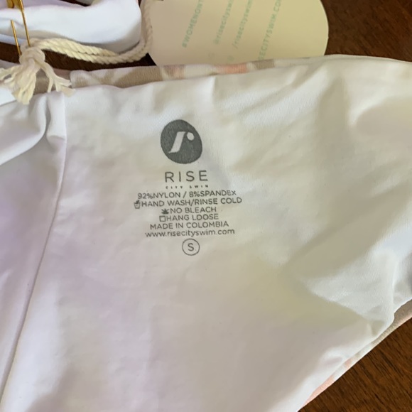 RISE CITY SWIM *Lila* pink white tie dye floral skimpy bikini bottom S M - Picture 6 of 7